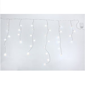 Fusion LED Stalaktiten - 72 LEDs Eisweiß/Warmes Licht - B 2,20 m × H max 80 cm - Fusion Farbwechselspiele - transparenter Draht - 36V - Außeneinsatz