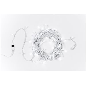 100 Mega LED Ice White Chain - Ø LED 8 mm - jeux de lumière - L 10 m - connectable (max. 5 sets) - fil blanc - 31V - usage extérieur