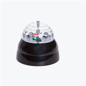 Semi Sfera Rotante LED Ø 10 cm – 6 LED multicolor – a batteria – uso interno