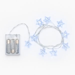 NanoLED Acrylic Stars - 20 NanoLEDs transparentes - W 175 cm - lumière constante - fonctionne sur piles - utilisation intérieure