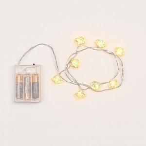 Diamantini Acrilico NanoLED – 10 NanoLED luce calda – L 90 cm – luce fissa – a batteria – uso interno