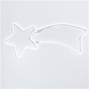 Comet Star in Neon LED Tube - 216 LED blanc glacier - lumière constante - 68×30 cm - 24V - câble transparent - utilisation extérieure