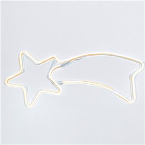 Comet Star in Neon LED Tube - 216 LED lumière chaude - lumière constante - 68×30 cm - 24V - fil transparent - utilisation extérieure