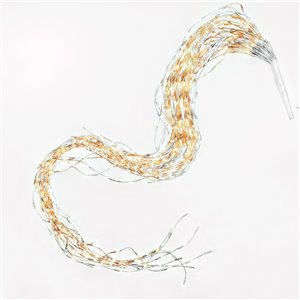 Cascata LED filo bianco – H max 220 cm – 720 LED luce calda (144 flashing + 576 fissa) – 31V – uso esterno