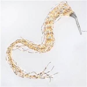 Cascata LED filo argento – H max 220 cm – 720 LED chiari (144 flashing + 576 fissa) – 31V – uso esterno
