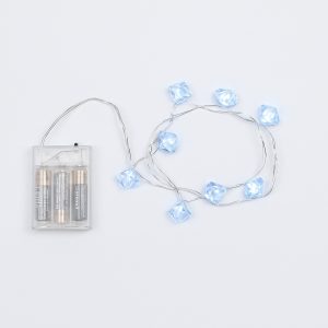 Acrylic NanoLED Diamonds - 10 NanoLEDs transparentes - L 90 cm - lumière constante - fonctionne sur piles - utilisation intérieure