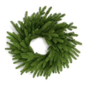 Ghirlanda Natalizia Real Touch Everest Ø 60 cm Moranduzzo con aghi realistici effetto pino naturale su sfondo bianco.