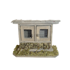 Gabbia per Conigli in Legno per Presepe 9,6x4,7x7,4 cm