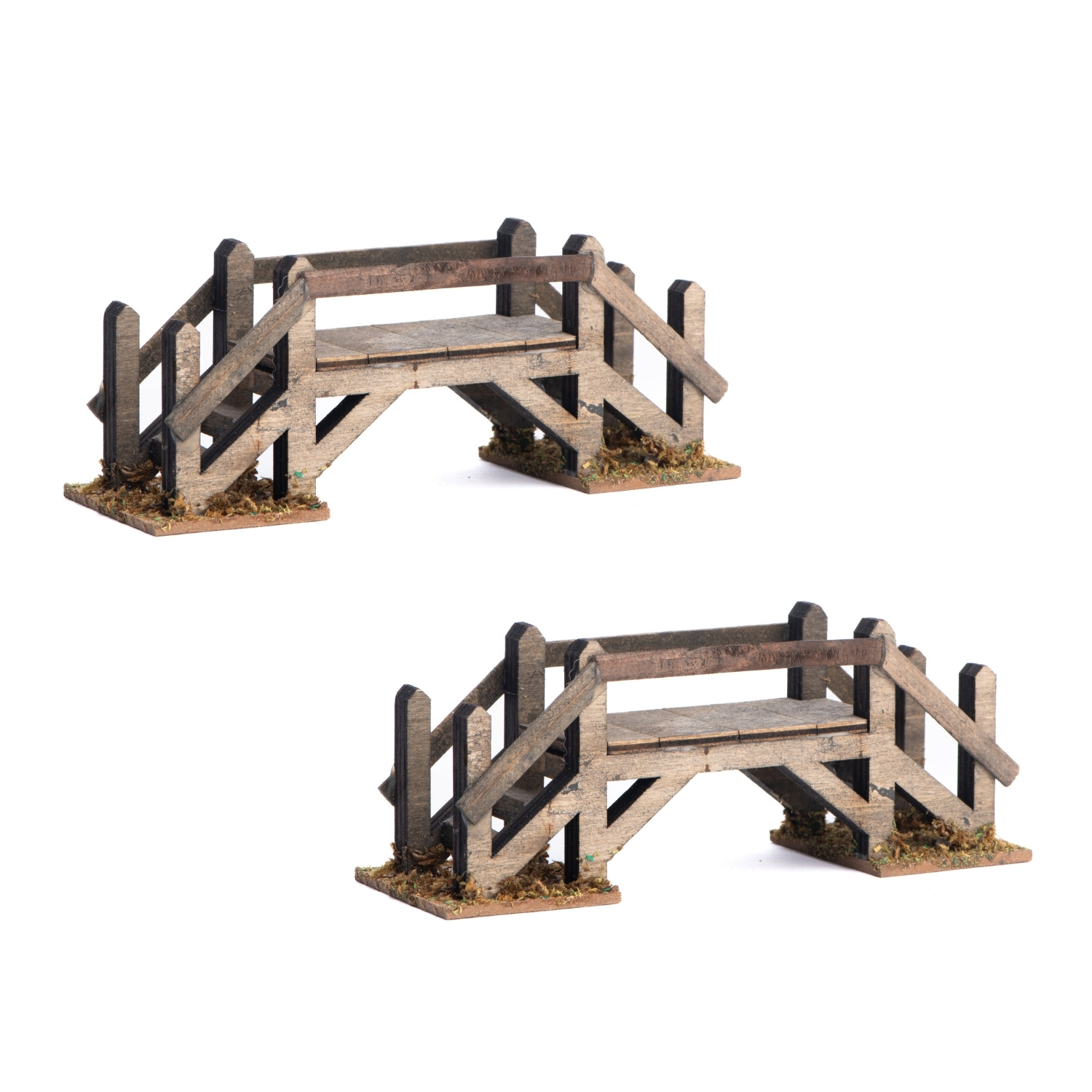 Set 2 Ponti in Legno 15x5x6 cm per Presepe
