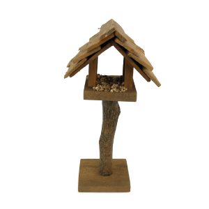 Casetta degli Uccelli su Palo in Legno per Presepe 5x3,5x10,5 cm