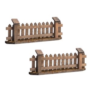 Set 2 Staccionate in Legno 18,5x3,5x7 cm per Presepe