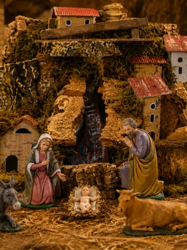 Natività in un villaggio rustico