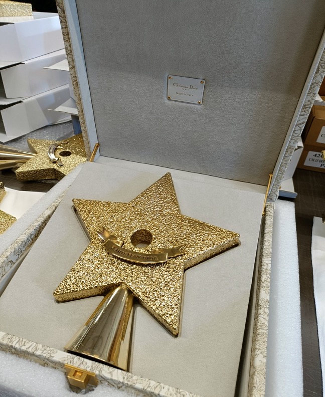 Embout étoile Christian Dior fabriqué par Argenplast Moranduzzo - plaqué or 24 carats