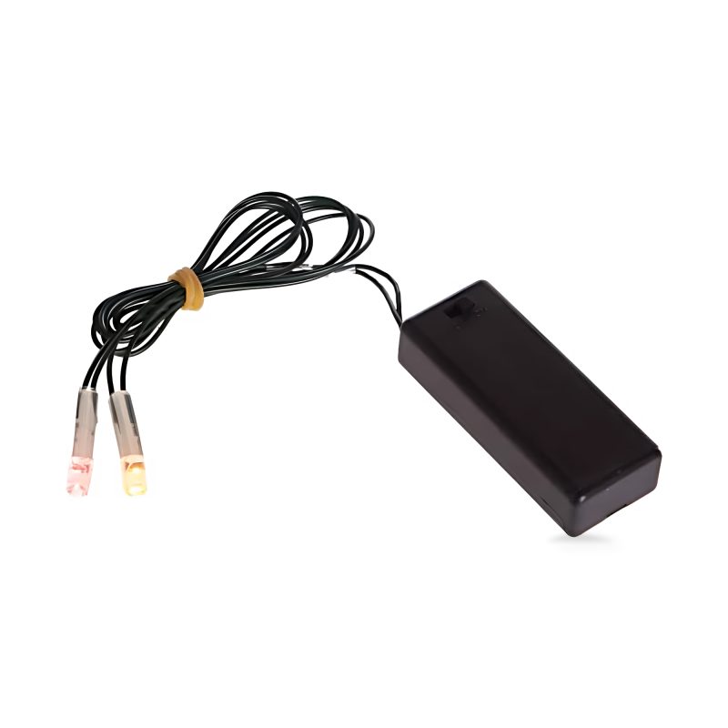 Ampoule avec 2 LED rouges et jaunes clignotantes fonctionnant avec des piles AAA Mini Stylus