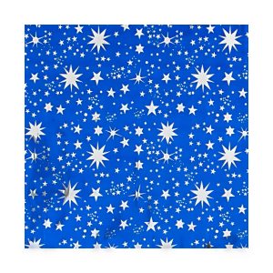 Rotolino 100×70 cm Blu Stelle Argento per Presepe