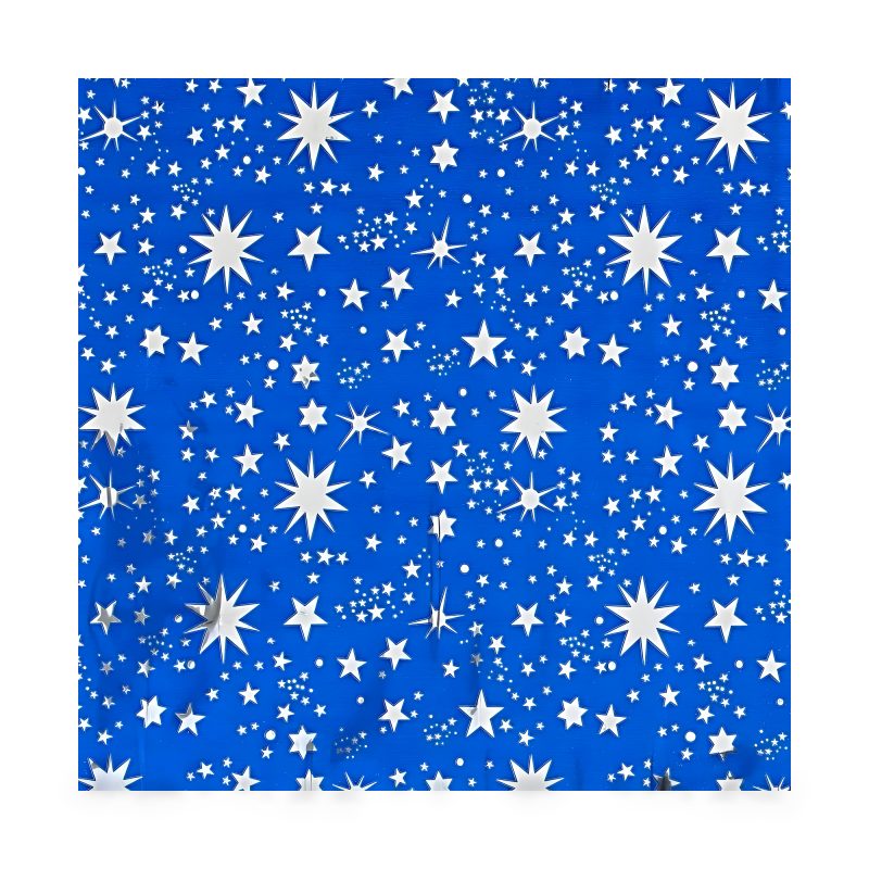 Rouleau 100x70 cm Étoiles Bleues Argentées pour Crèche