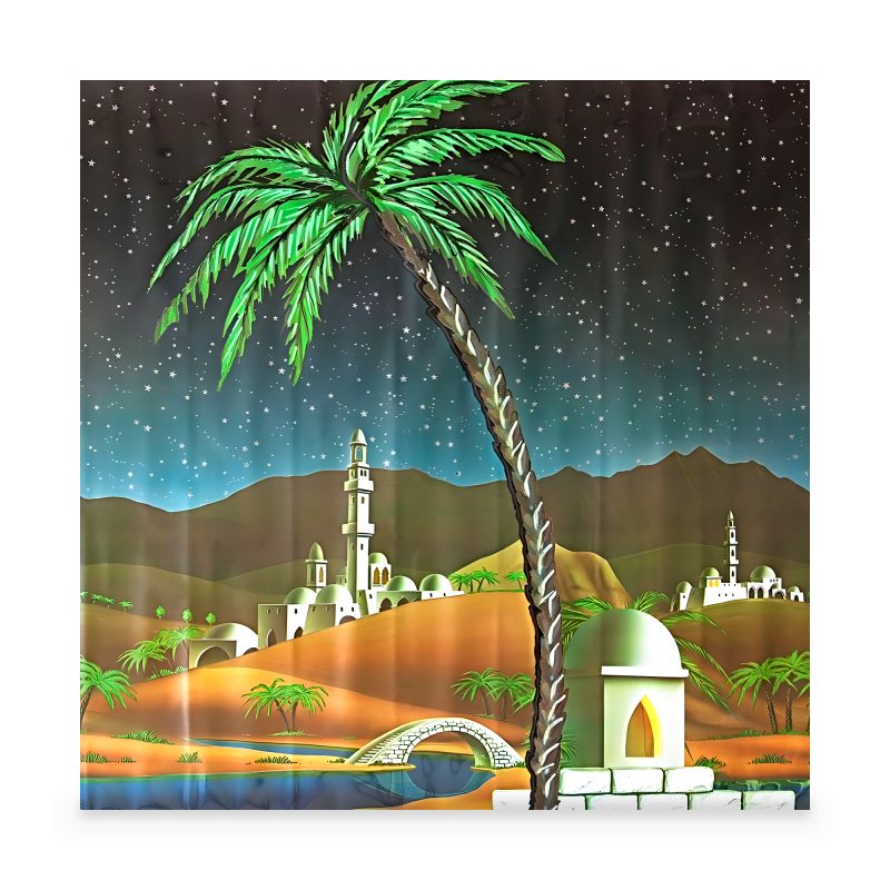 Rouleau 100x70 cm Toile de fond diurne arabe pour crèche