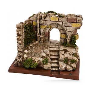 Rudere su base marrone h cm 8,5 per presepe
