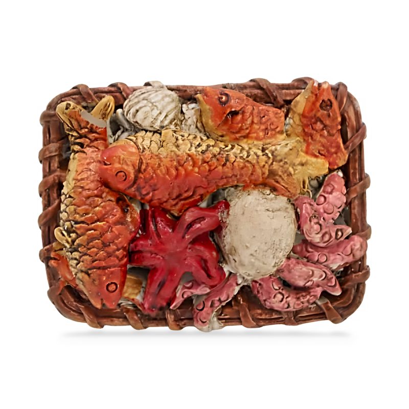 Cesta de pescado de resina ø cm 4