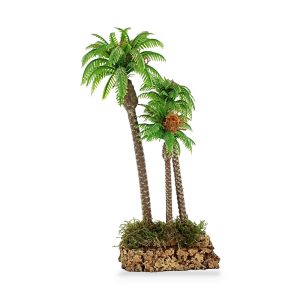 Palma tripla alta 24 cm per presepi e paesaggi tropicali