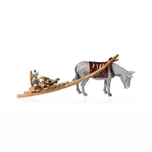 Carretto con Asino Standard 10 per Presepi in Scala 1:20