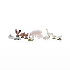 Set 12 Animali da Cortile Standard 10 per Presepi in Scala 1:20