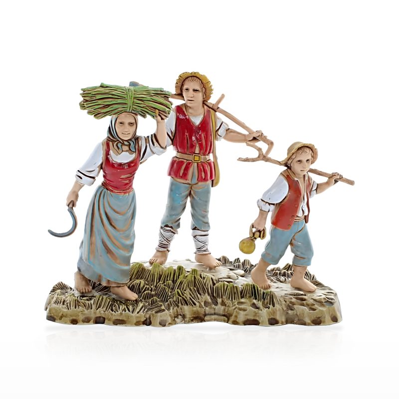 Gruppo Famiglia Contadina Standard 10 Stile Napoletano per Presepi in Scala 1:20