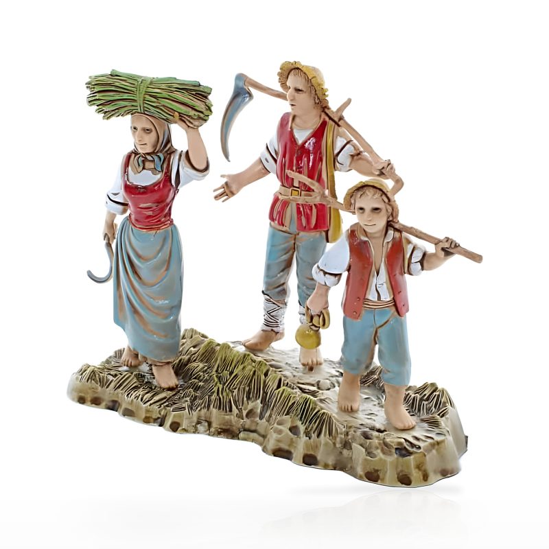 Gruppo Famiglia Contadina Standard 10 Stile Napoletano per Presepi in Scala 1:20