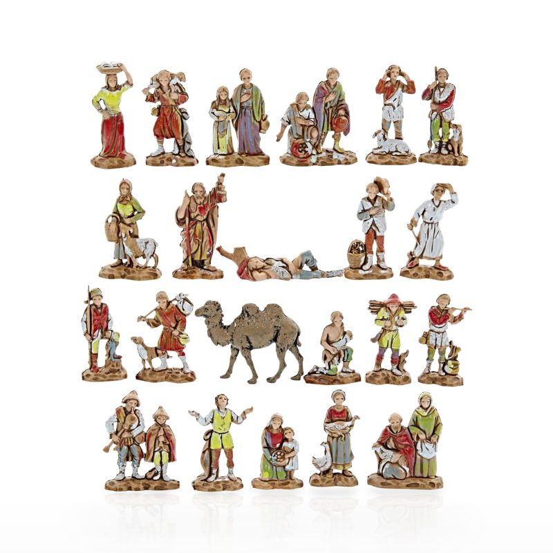 Set 21 Pastori e 1 Cammello Micro 3.5 per Presepi in Scala 1:50