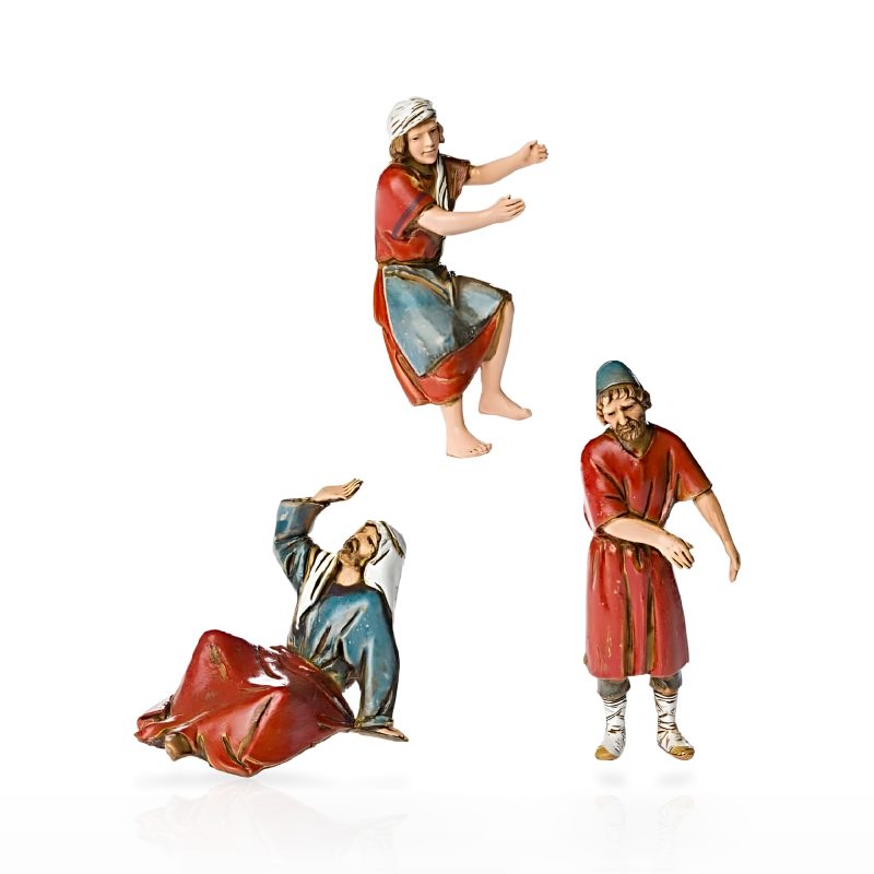 Set Vasaio, Muratore e Pastore Seduto 3 Soggetti Standard 10 Stile Arabo per Presepi in Scala 1:20