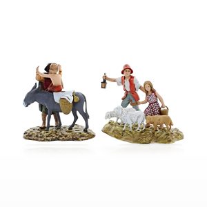 Gruppo con 2 soggetti e animali cm 10 stile 700