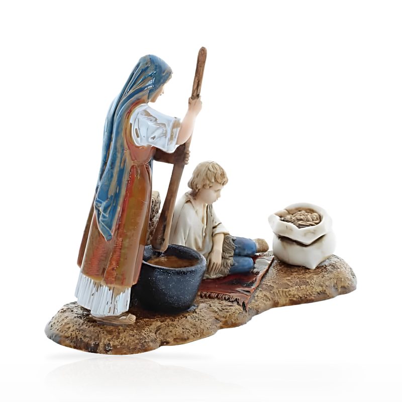 Gruppo Donna con Bimbo su Tappeto Standard 10 per Presepe in Stile Napoletano Scala 1:20