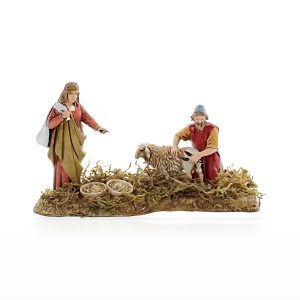 Gruppo Tosatore e Donna con Sacco Standard 10 per Presepe in Stile Arabo Scala 1:20
