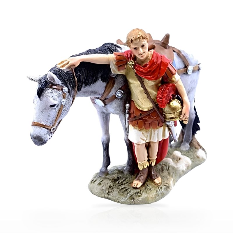 Soldado romano con caballo mediano 13 en escala 1:15