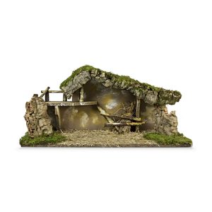 Capanna con Tetto Spiovente per Presepe 64x30x40 cm
