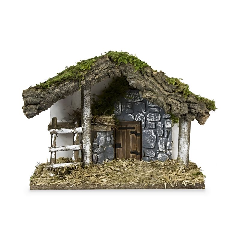 Cabaña con Puerta y Escala 32x17x24 a Escala 1:20 para Estatuas cm 10
