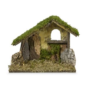 Capanna con Finestra per Presepe 28x15x23 cm