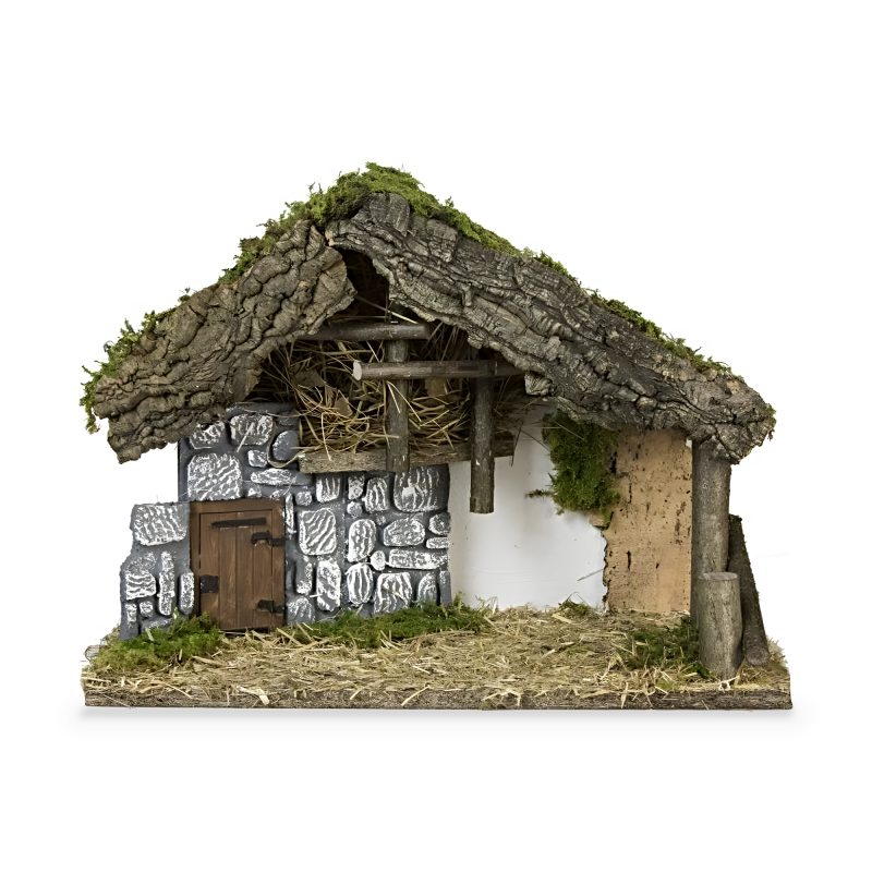 Cabaña con Granero 38.5x19x28 en escala 1:20 para Estatuas cm 10/11