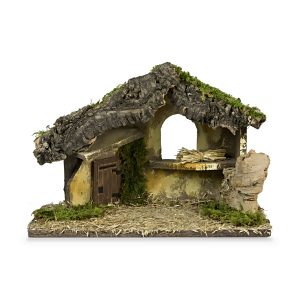 Capanna con Porta e Finestra per Presepe 36x18x24 cm