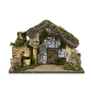 Capanna con Fontana per Statue 10 cm 36x17x24 cm