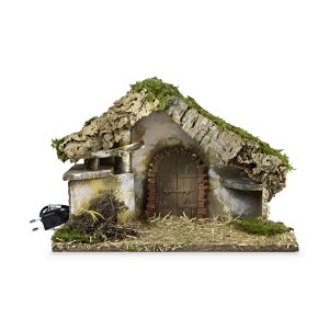 Capanna con Porta e Fuoco per Statue 10 cm 36x17x24 cm