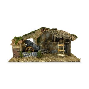 Capanna Elettrificata con Mulino ad Acqua 56x19x27 cm Scala 1:20