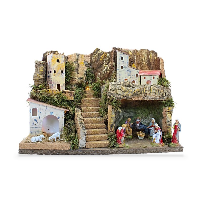 Crèche complète 33x18x24 cm avec Nativité et Rois Mages Mini 6