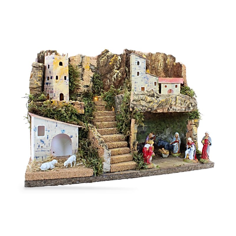 Crèche complète 33x18x24 cm avec Nativité et Rois Mages Mini 6