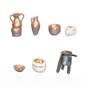 Busta con Assortimento di 7 Accessori Standard 10 per Presepe in Scala 1:20