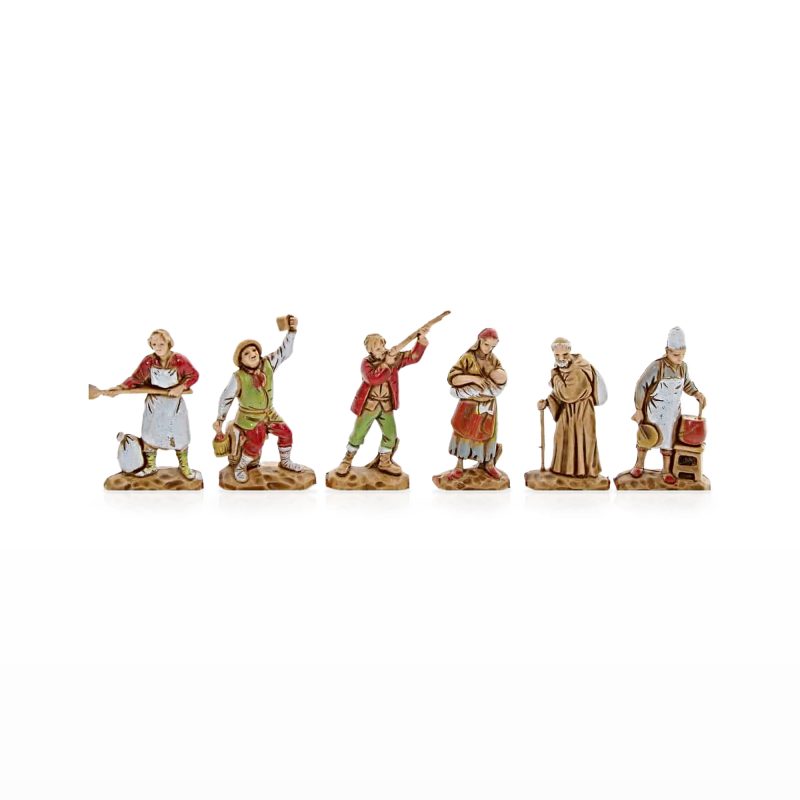 Set 6 Soggetti Napoletani Micro 3.5 per Presepi in Scala 1:50