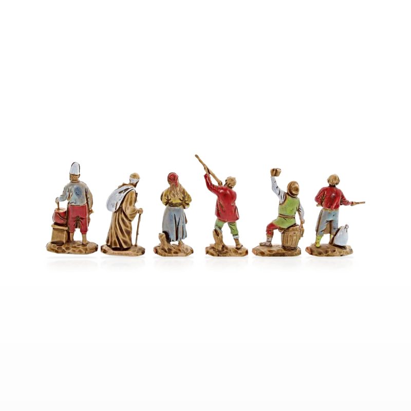 Set 6 Soggetti Napoletani Micro 3.5 per Presepi in Scala 1:50
