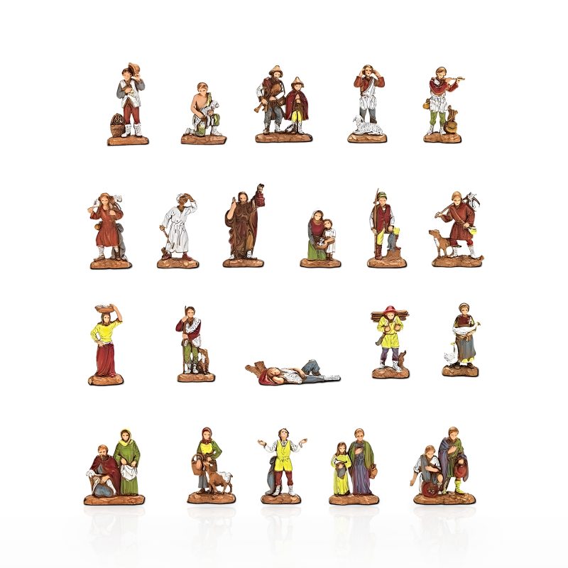 Set 7 Pastori Assortiti Micro 3.5 per Presepi in Scala 1:50
