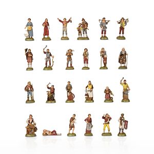 Set 6 Pastori Assortiti Mini 6 Napoletano per Presepi in Scala 1:32