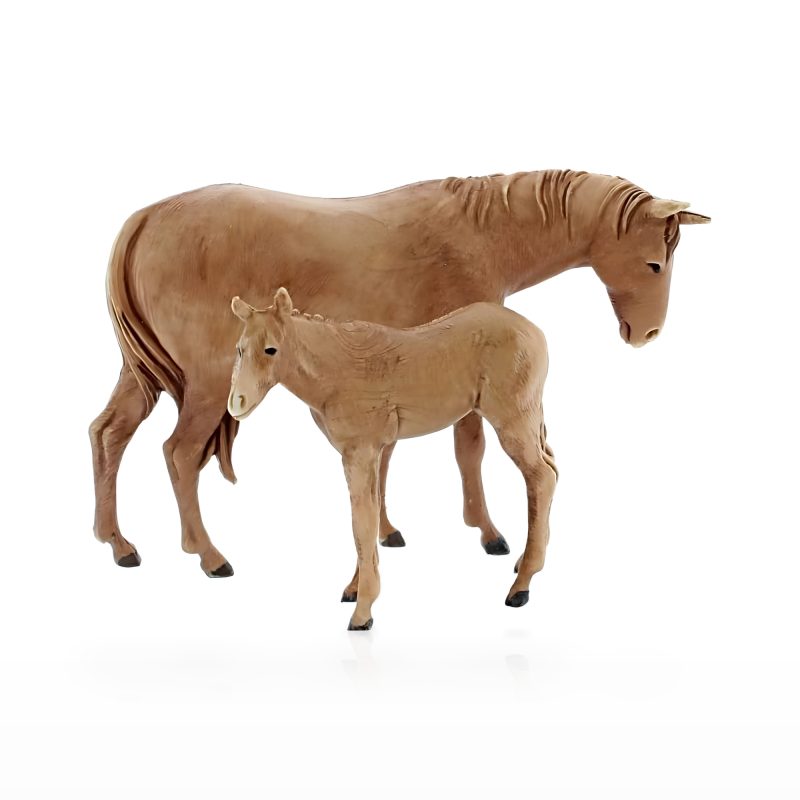Cavallo e Puledro Compact 8 per Presepi in Scala 1:22